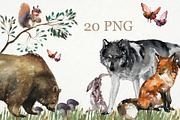 Forest animals.Sublimation printing, an Animal Illustration by ElliaArt (Thumbnail 1 of 9)