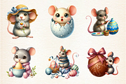 Funny Easter Mouse Clipart, an Illustration by DreamArtGraphic (Thumbnail 3 of 4)