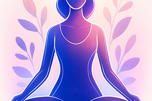 Silhouette of a Woman Meditating, a Sports & Recreation Photo by angellodeco