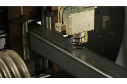 Powerful laser machine cuts parts, an Industrial Photo by Media Whale Stock