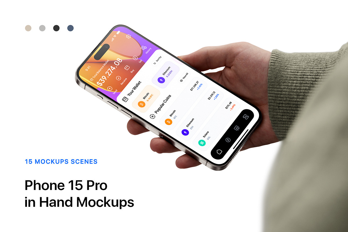 15 Phone 15 Pro In Hand Mockups, an iPhone Mockup by Asylab (Photo 1 of 26)