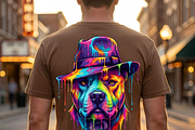 Colorful Pitbull Fedora Art, a Shirt Mockup by Vector Stall (Thumbnail 2 of 15)