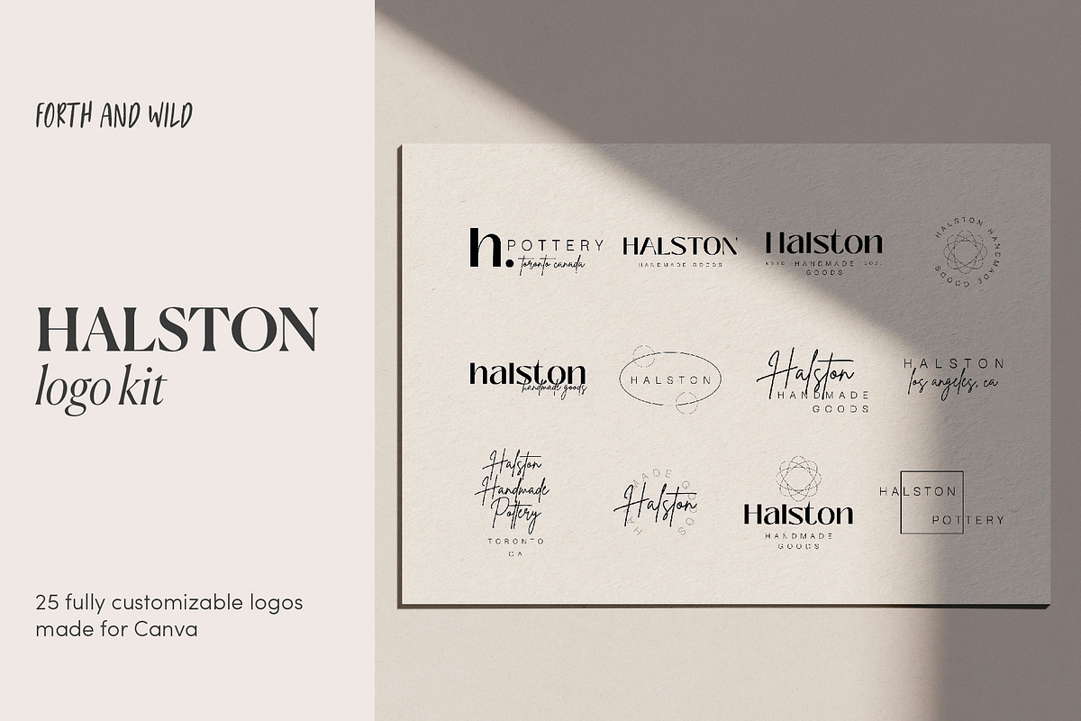 Halston Canva Modern Logo Kit, a Branding & Logo Template by Forth and Wild (Photo 1 of 11)