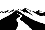 Mountain Landscape Silhouette Set, an Object Illustration by Designer_Momina (Thumbnail 3 of 9)