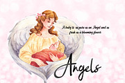 Cute Angels Clipart Images, an Illustration by Whimseez (Thumbnail 2 of 3)
