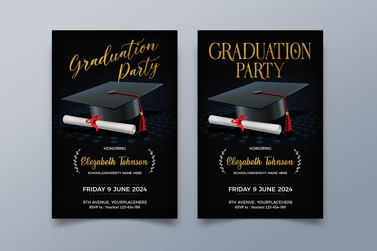 Graduation Party Flyer, a Print Template by DesignWorkz