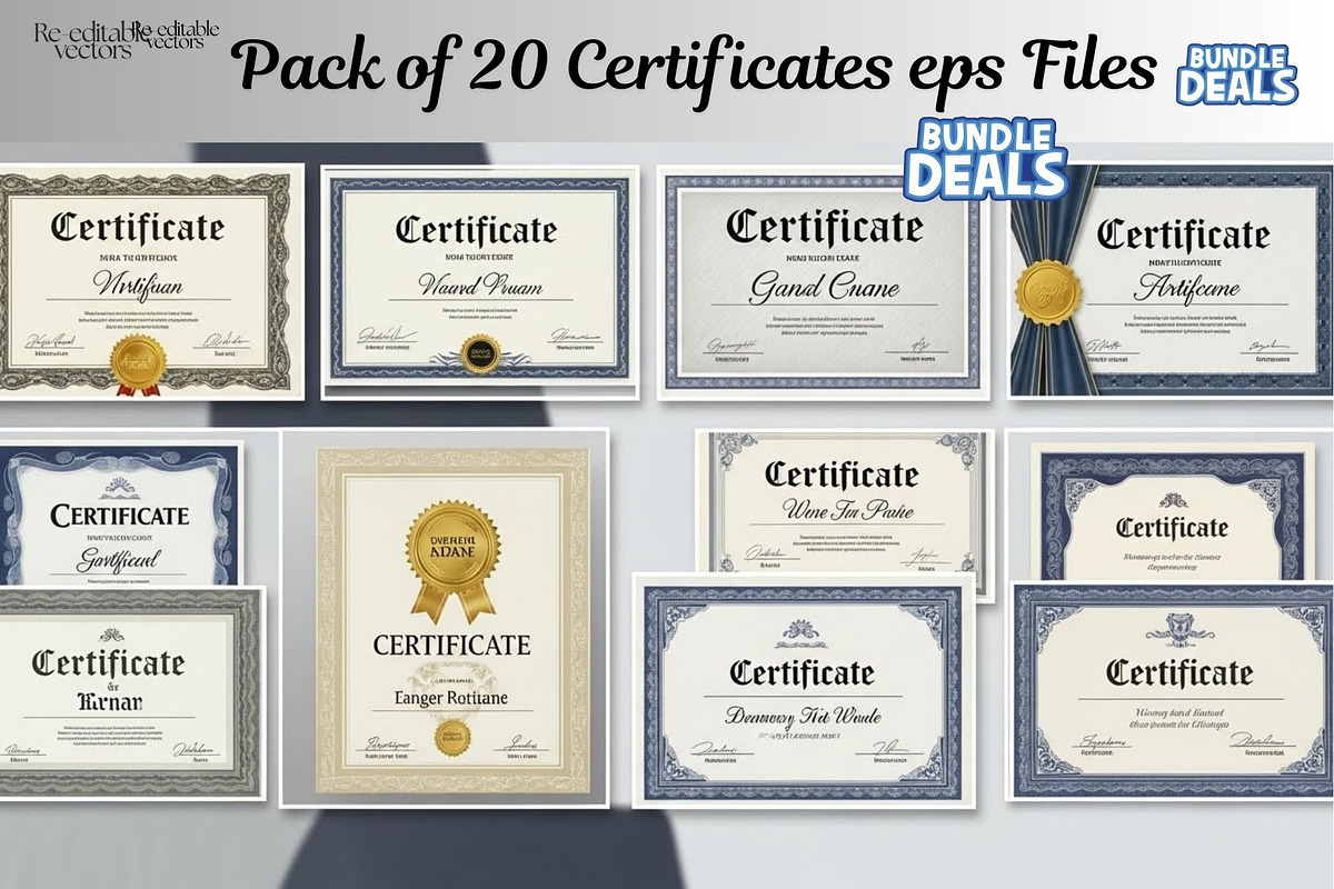 20 Creative editable Certificate, a Branding & Logo Template by Aban's World (Photo 5 of 16)