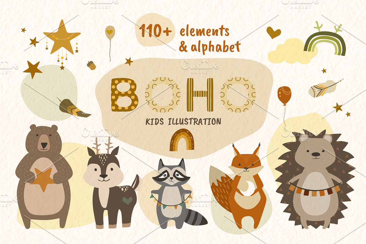 Boho kids digital illustration, an Illustration by Onceli*art (Photo 1 of 12)