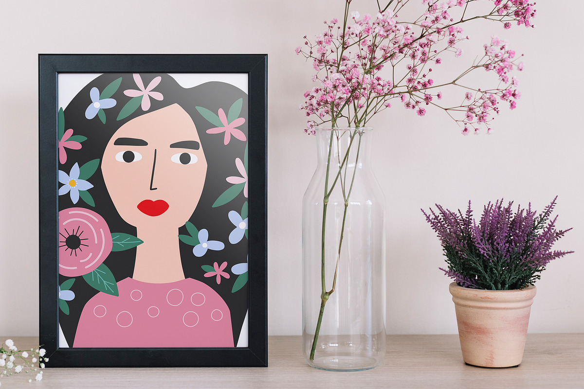 Girls and flowers, a Background Graphic by rosypatterns (Photo 8 of 8)