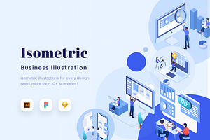 Isometric Business Illustration Pack