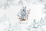Winter Story Watercolor Clipart, an Animal Illustration by BalanceUA (Thumbnail 13 of 13)