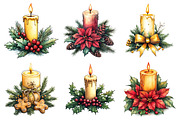 Holiday Candle Bouquets Clipart, an Illustration by Daily.Designs (Thumbnail 5 of 5)