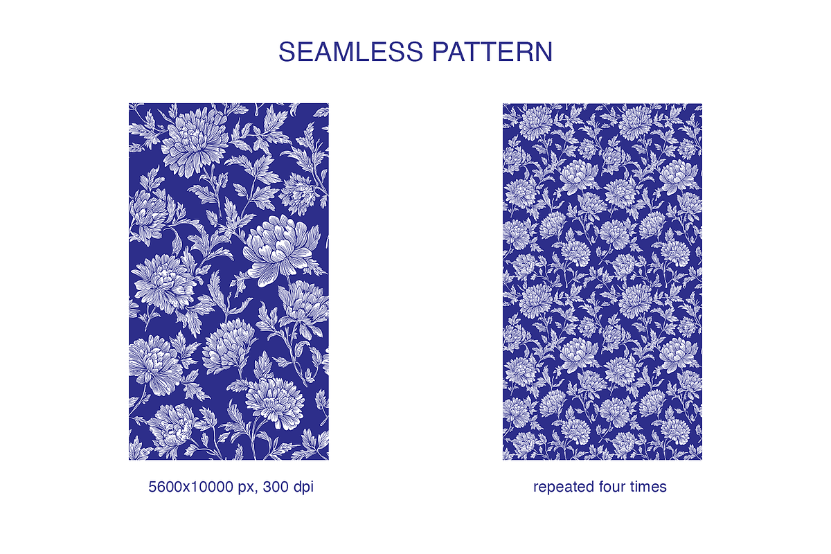 Porcelain Delicate Floral Pattern, a Pattern Graphic by Mariia Kovalchuk (Photo 4 of 14)