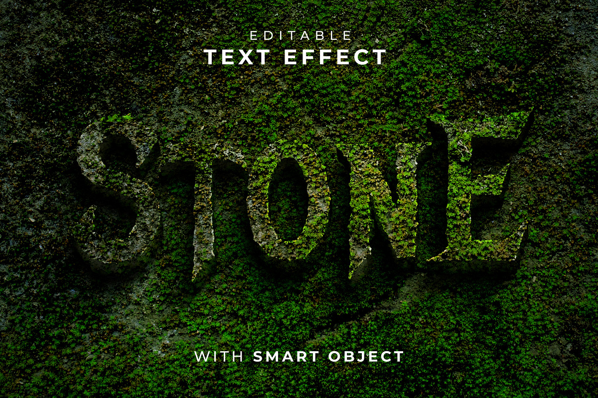 stone with moss texture text effect, a Layer Style Add-On by yokbisayok