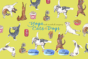Yoga Cats & Dogs Clipart, an Animal Illustration by VianneArt (Thumbnail 1 of 11)