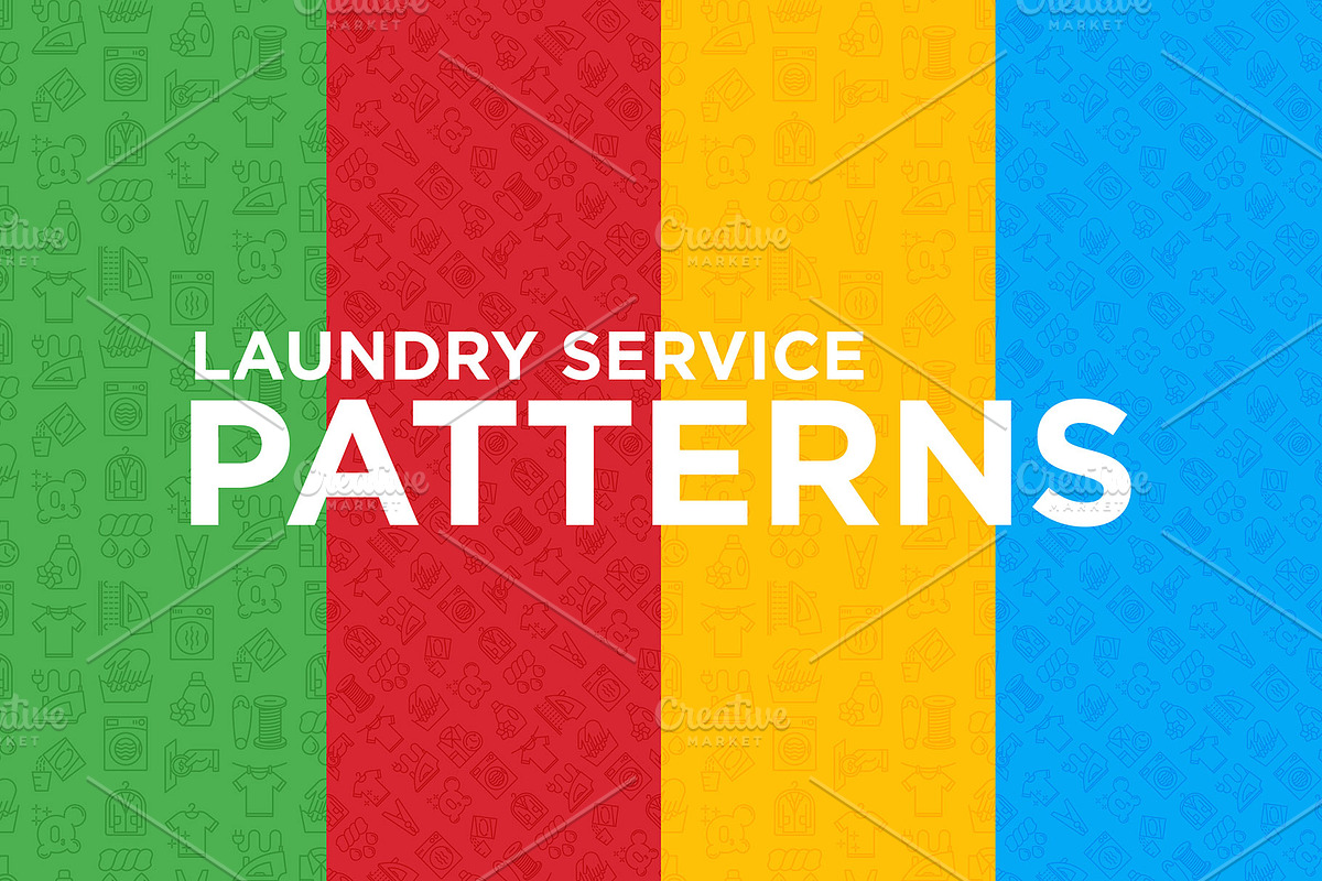 Laundry Service Patterns Collection, a Pattern Graphic by Alex Blogoodf