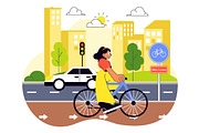10 Urban Cycling Illustration, a Transportation Illustration by denayunebgt (Thumbnail 4 of 4)