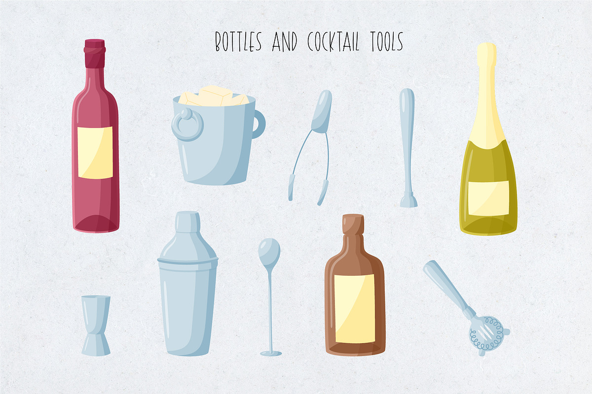 Cocktail Drinks Collection, a Food Illustration by IllarArt (Photo 4 of 10)