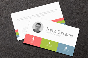 Business Card Template Flat Design