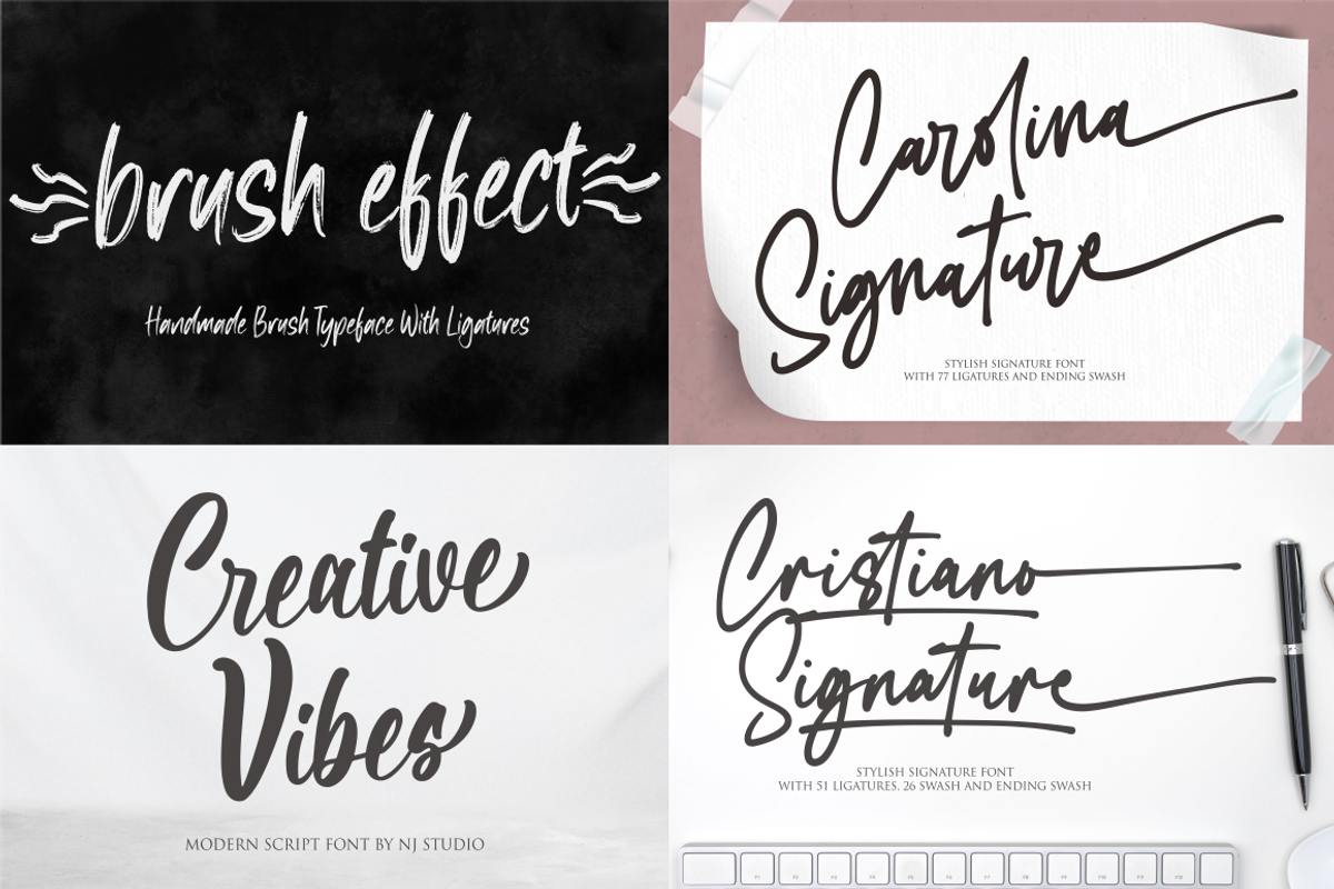 Swashy Font Bundle | 40 Fonts, a Script Font by NJ Studio (Photo 3 of 11)
