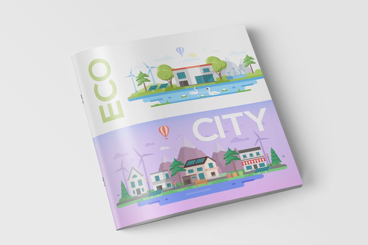 Eco city - flat design style set, an Illustration by Boyko Pictures (Photo 6 of 13)