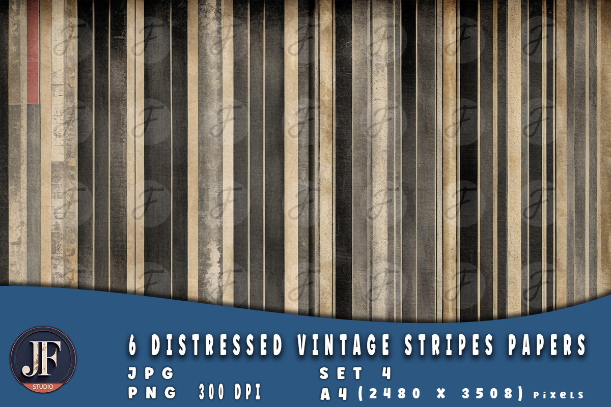 Distressed Vintage Stripes Papers 4, a Background Graphic by Joaquin Fernandez Studio (Photo 4 of 4)