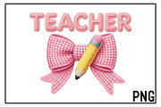 Faux Yarn Teacher Coquette Bow PNG, an Illustration by Black Bird Studio (Thumbnail 1 of 3)