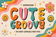 Cute Groovy - Retro 70s Display Font, a Sans Serif Font by KiddoGlyphs Studio (Thumbnail 1 of 5)