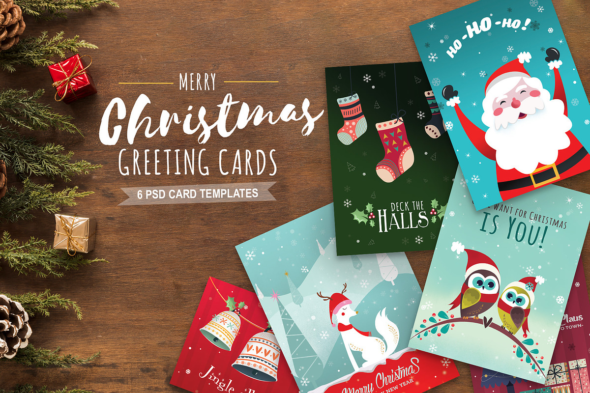 Christmas Cards Pack, a Card Template by pallabip (Photo 1 of 7)