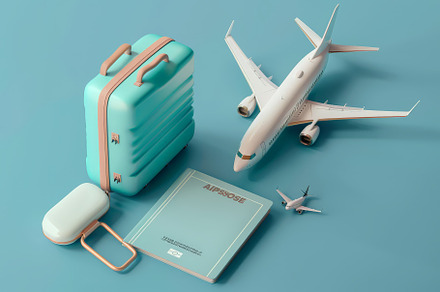 luggage or baggage and planes placed, a Background Photo by Pixeness