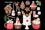 Watercolor Christmas Sweets Clipart, a Food Illustration by ArtfulStudio (Thumbnail 9 of 10)