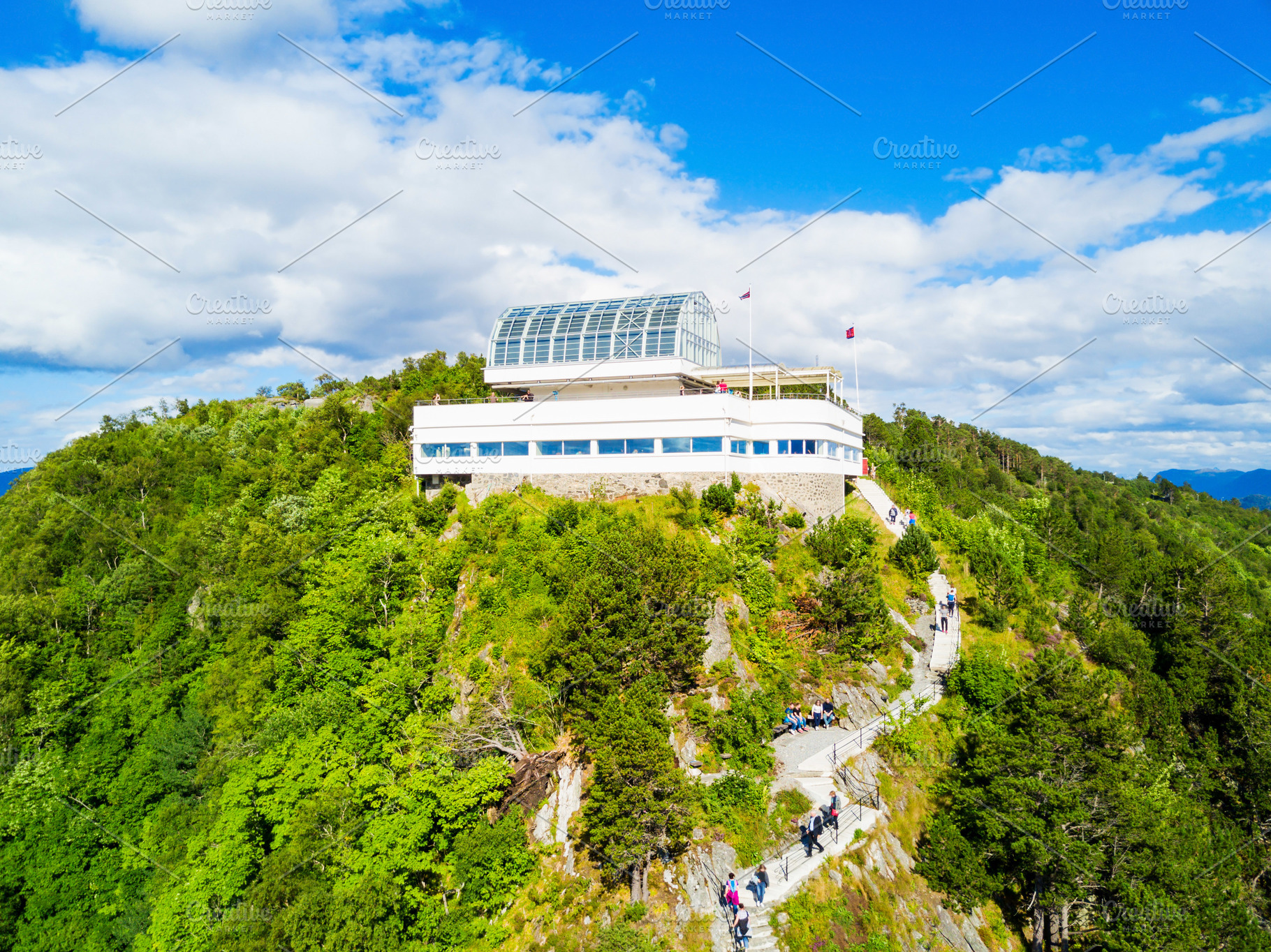 Alesund aerial panoramic view, a Photo by saiko3p