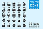 Vector Set of Padlock Solid Icons, a Solid Icon by Designfour