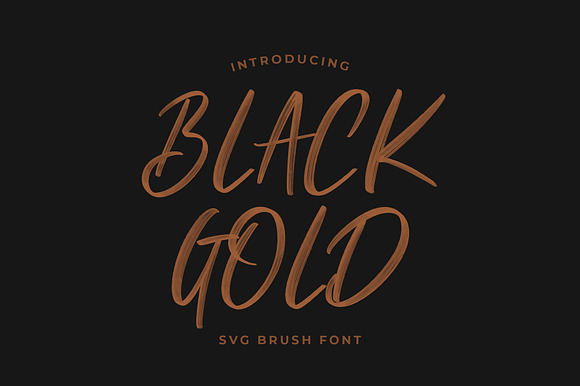Black Gold Svg Brush Font preview 8