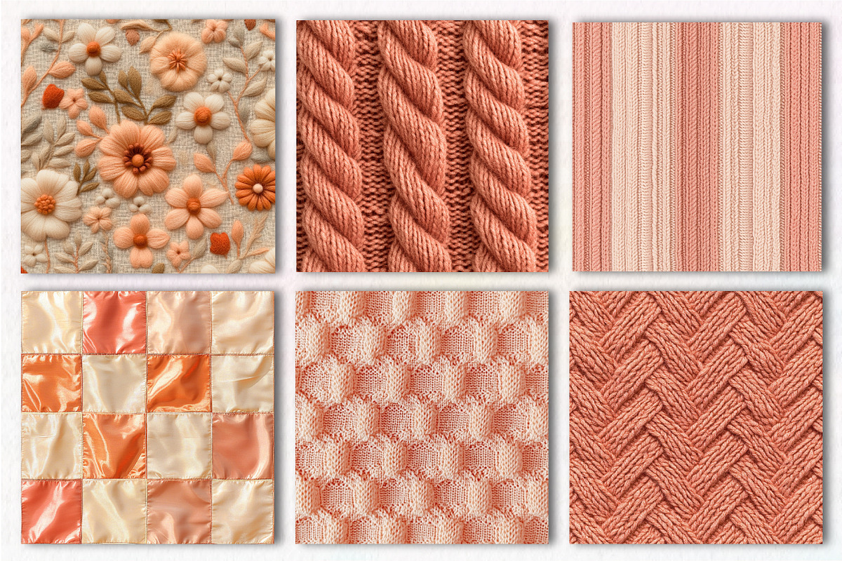 Peachy Fabrics Seamless Pattern, an Illustration by CreationArt (Photo 3 of 5)