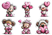 Valentine's Whimsical Bear Clipart, an Illustration by Dream Creation (Thumbnail 4 of 8)