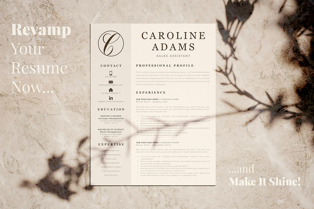 Sales Assistant Creative Resume, a Resume Template by HIRED Design Studio (Photo 15 of 15)