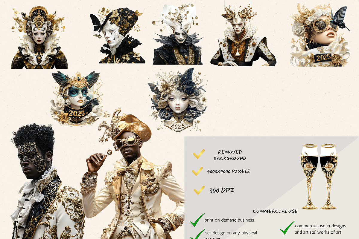 MOST PECULIAR NEW YEAR CLIPART PACK, a Person Illustration by Daring Digies (Photo 10 of 10)