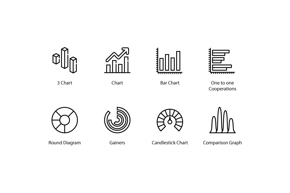 Graph And Diagram thin line icons, an Outline Icon by vectorstank (Photo 4 of 6)