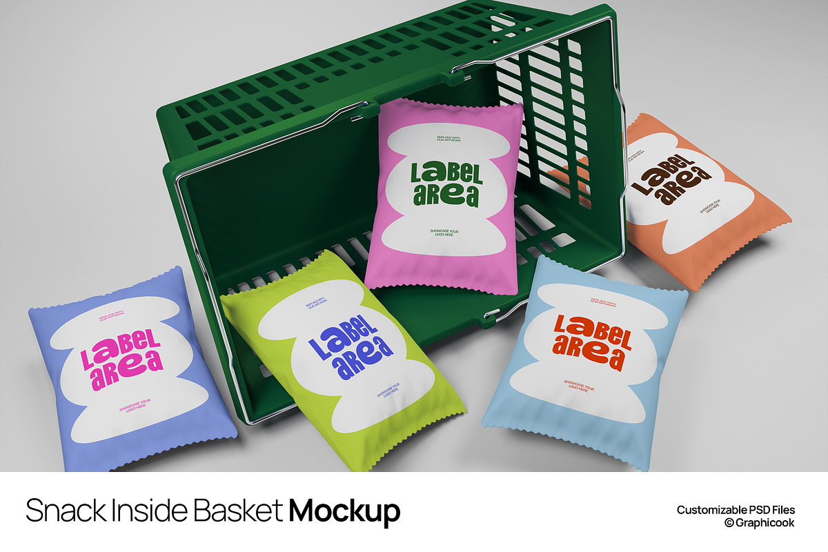 Snack Inside Basket Mockup, a Product Mockup by graphicook (Photo 1 of 4)