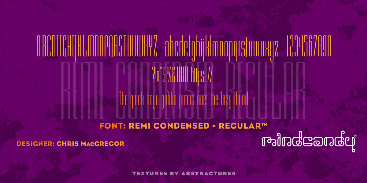 Remi Condensed™, a Sans Serif Font by MINDCANDY (Photo 1 of 4)