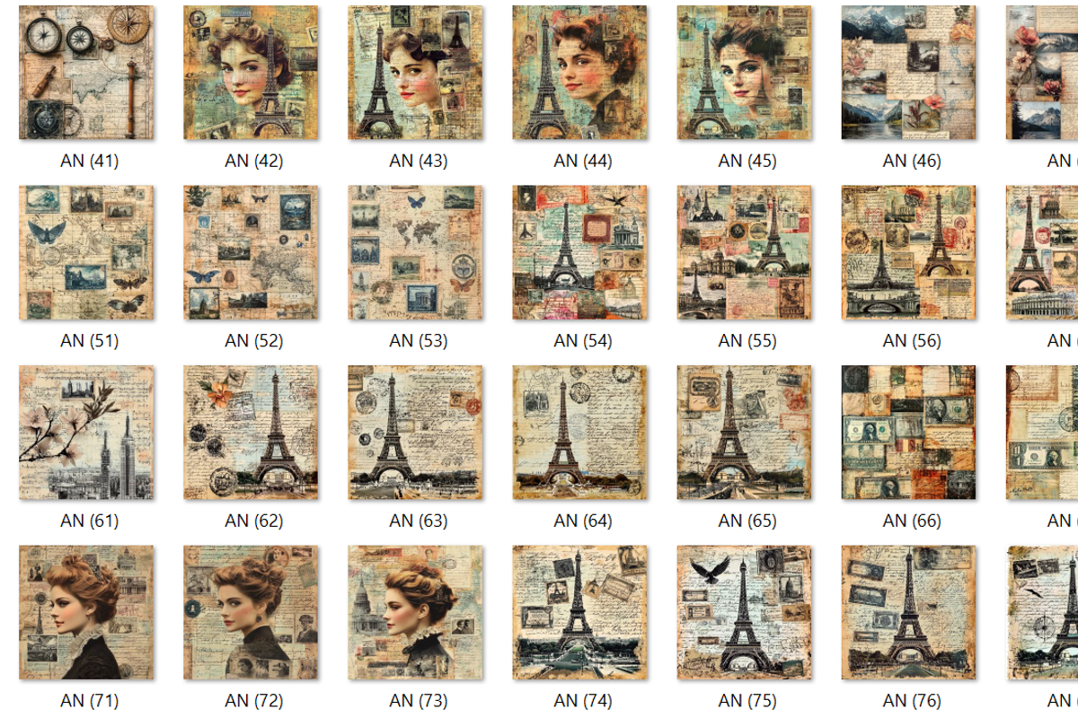 195 Vintage Collage Pages, an Illustration by HubbaDigitals (Photo 3 of 6)