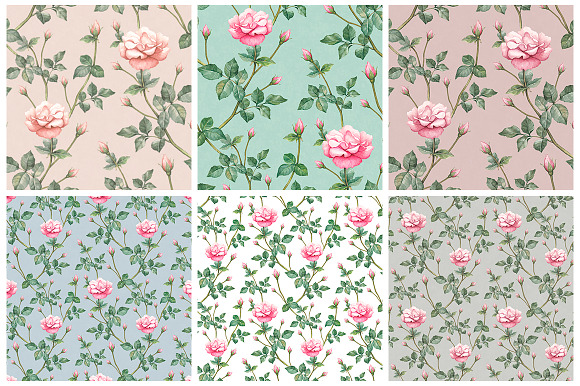Seamless Pattern With Rose Flowers