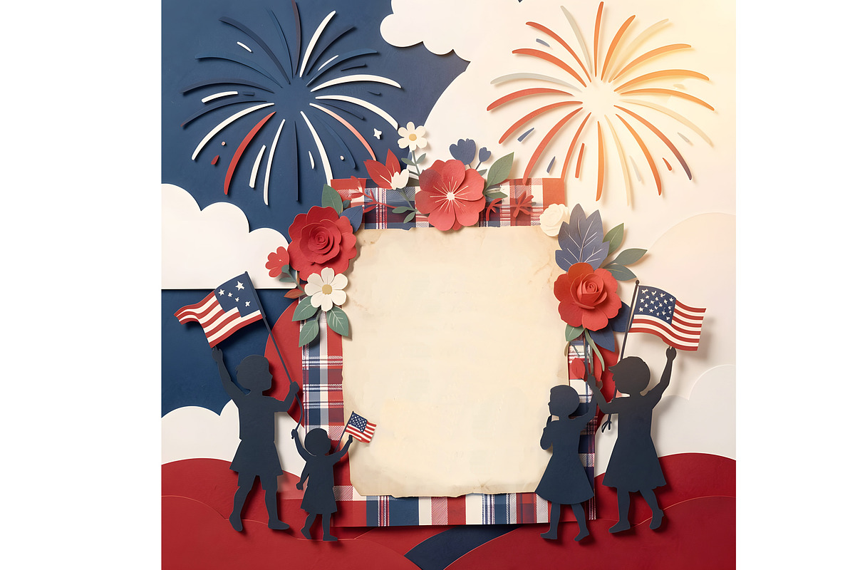 4th of July Paper Cutting Blank, a Seasonal Illustration by Sharon Schwalbe (Photo 5 of 6)