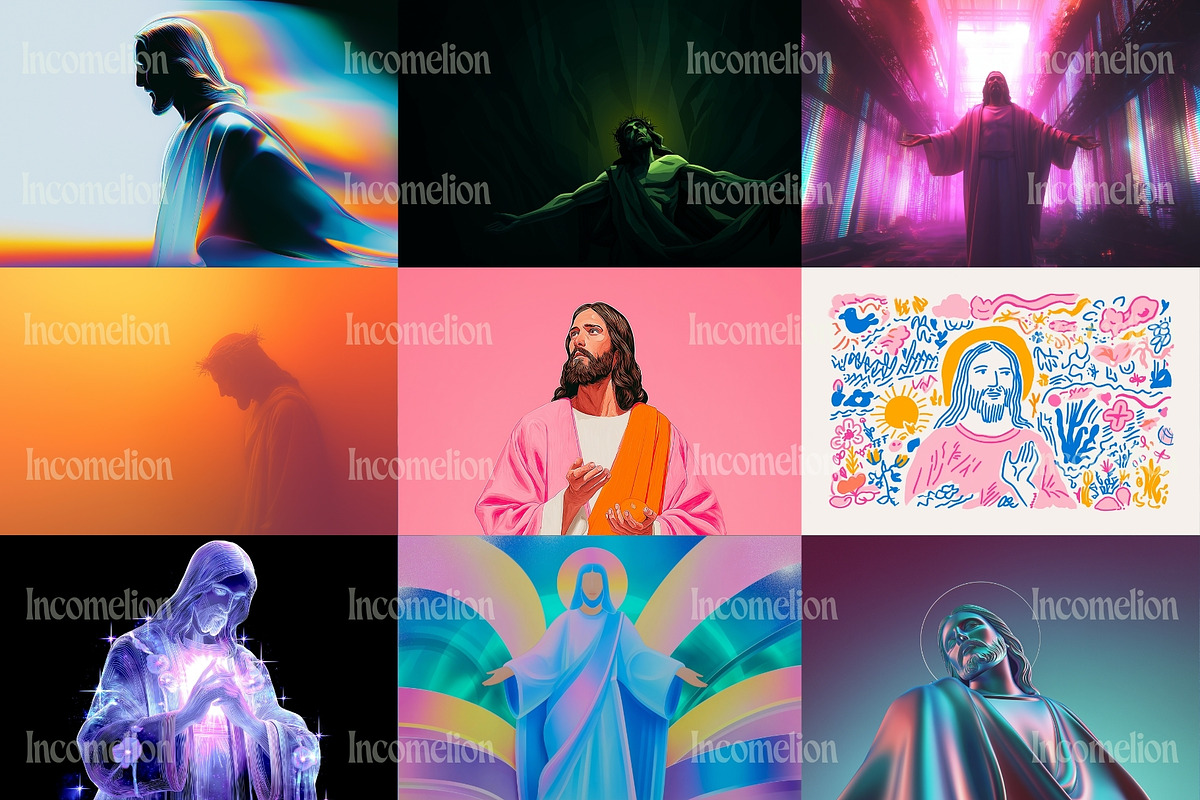 200 Jesus Christ Illustrations, a Person Illustration by Incomelion (Photo 7 of 20)