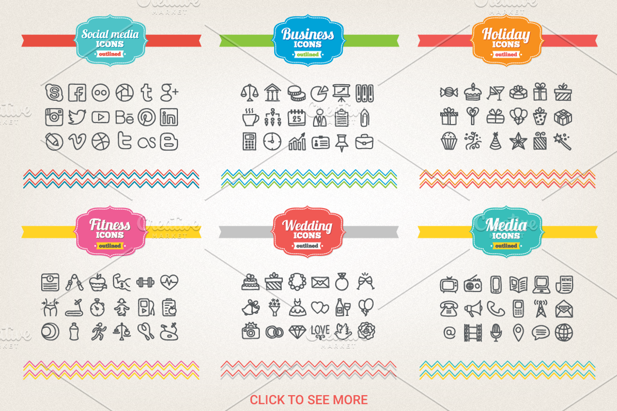 83% Off - Hand Drawn Icons Bundle preview 2