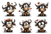 Valentine HAIGHLAND COW Clpart, an Illustration by Designworld (Thumbnail 3 of 5)