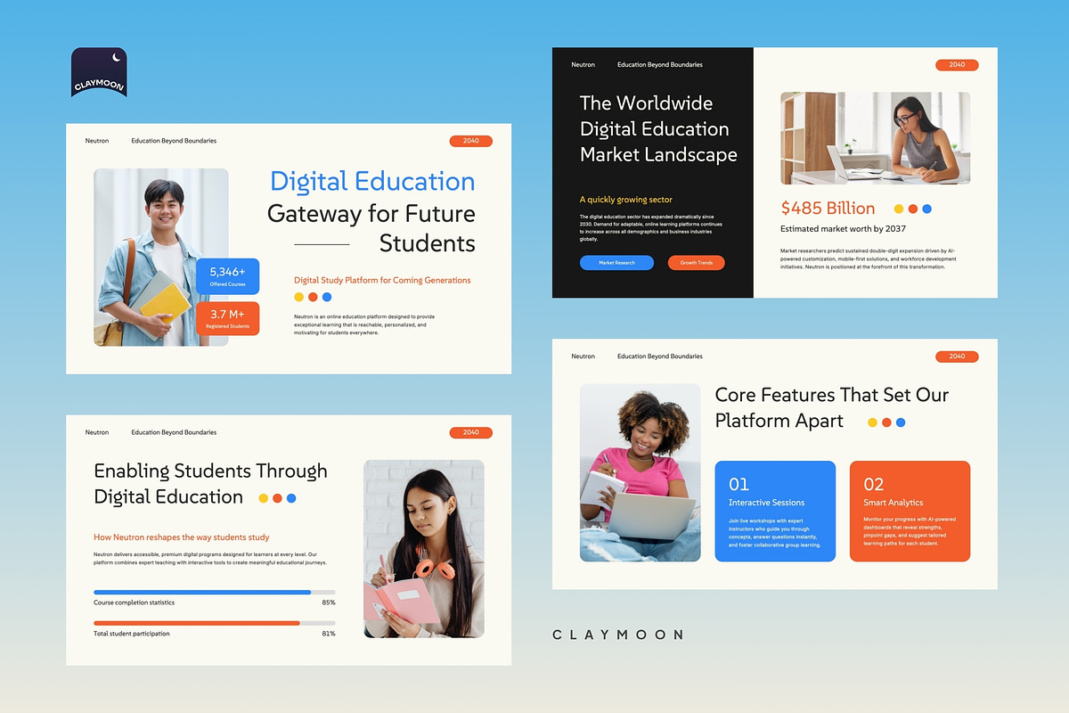 Online Study Platform Pitch Deck, a Presentation Template by Claymoon Lab (Photo 3 of 7)