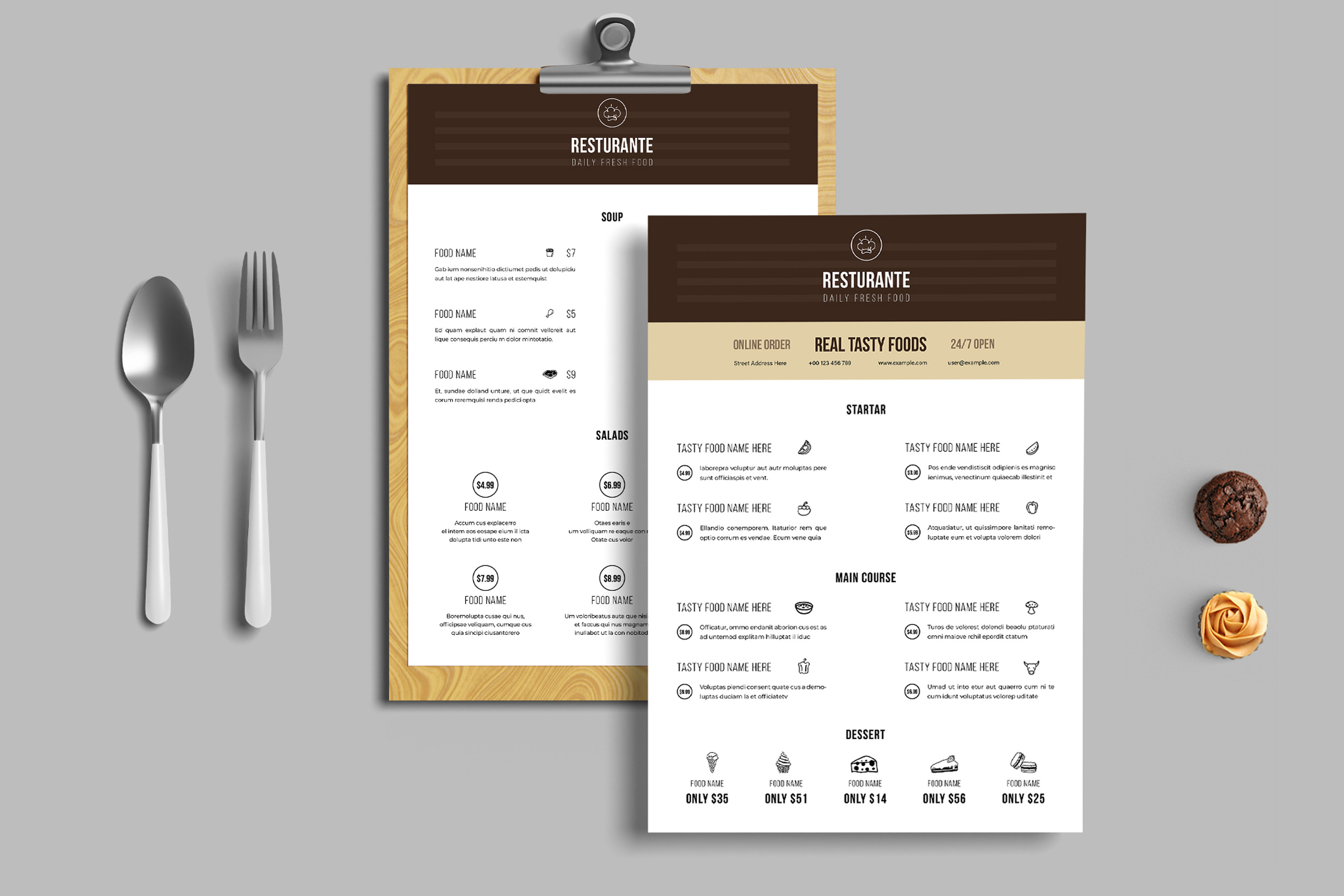 Restaurant Food Menu Layout | Creative Market