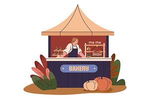 Bakery shop or bread, pastry store, an Illustration by Elegant Solution